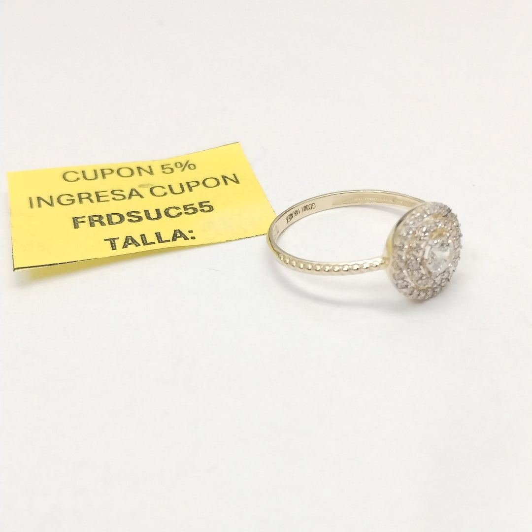 ANILLO ANILLITO C CIRCONIAS 14K 8.5 TALLA 1.9 GR (NUEVO)