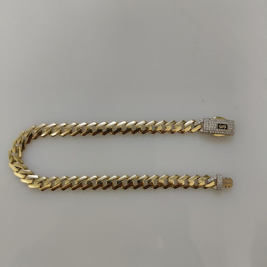 PULSERA CABALLERO MONACO ORO 14K 9 (NUEVO)