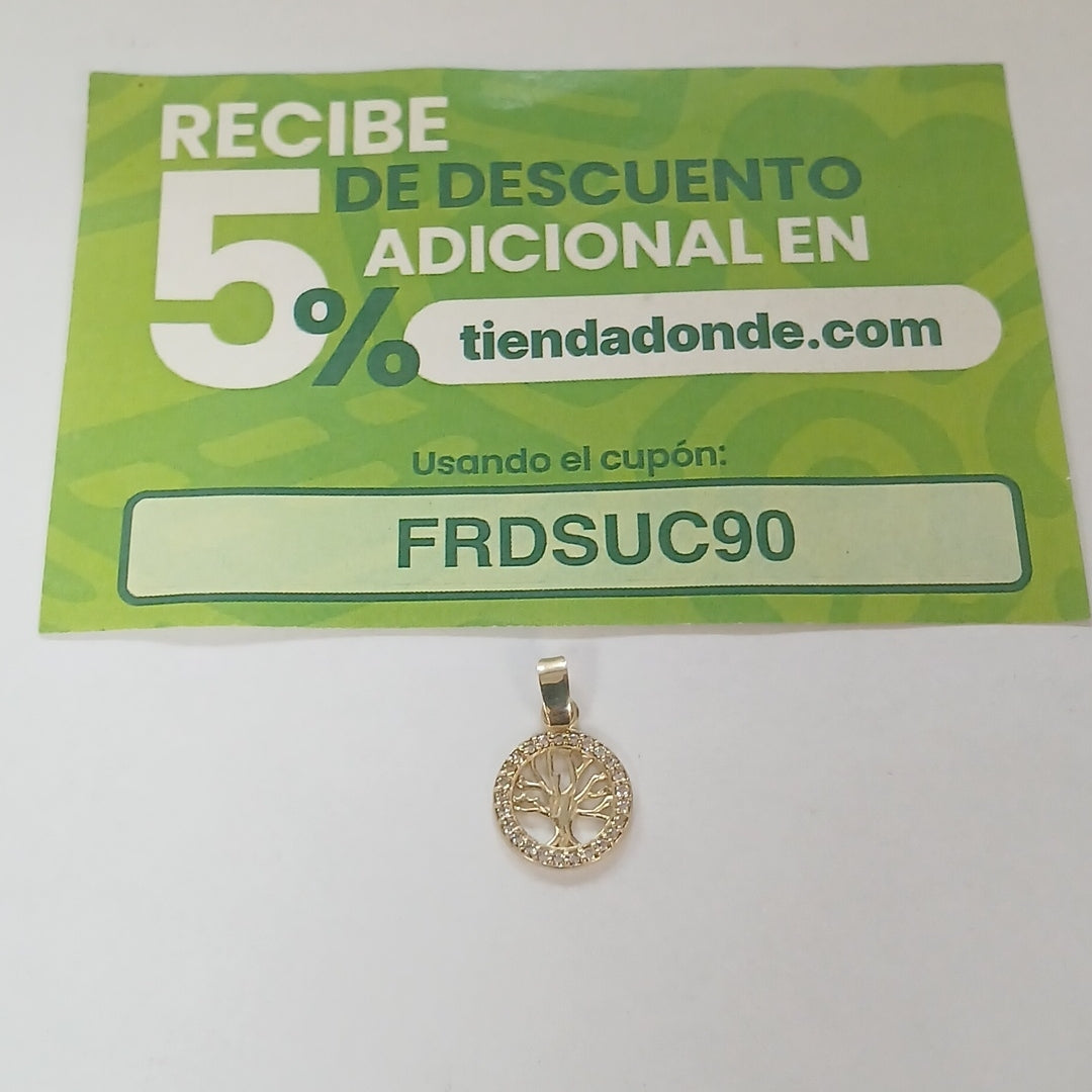DIJE ARBOL CON CIRCONIAS 10K 0.8 GR (NUEVO)