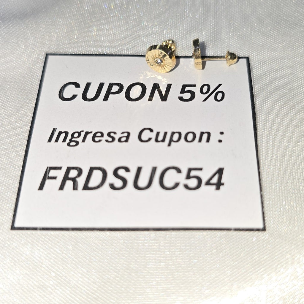 BROQUELES BROQUEL FIG BOTON C CIRCONIA 14K 0.2916 GR (NUEVO)