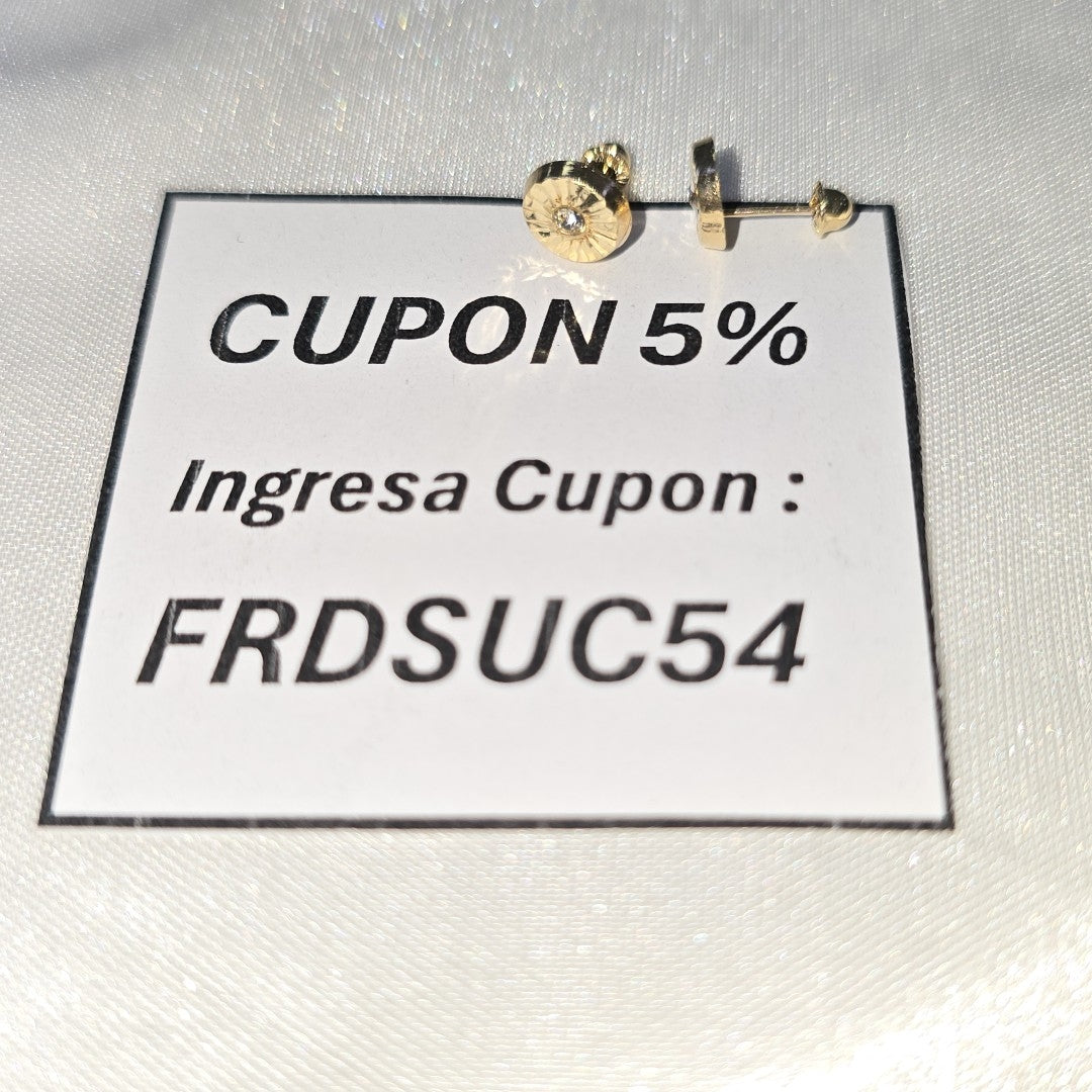BROQUELES BROQUEL FIG BOTON C CIRCONIA 14K 0.2916 GR (NUEVO)
