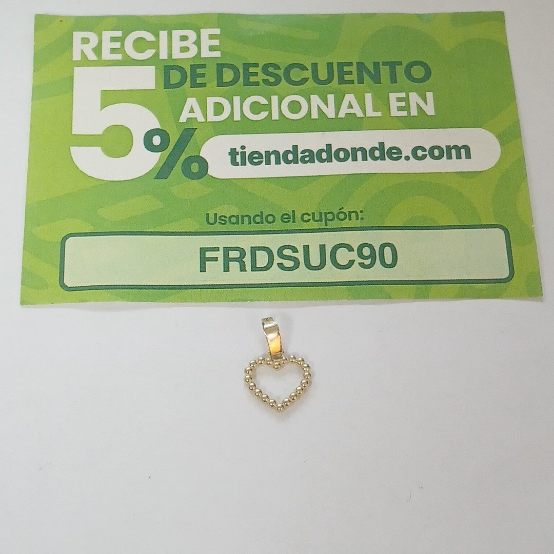 DIJE CORAZON CON CIRCONIAS 10K 0.5 GR (NUEVO)
