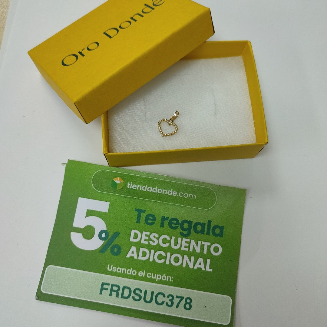 DIJE CORAZON CON CIRCONIAS 10K 0.6 GR (NUEVO)