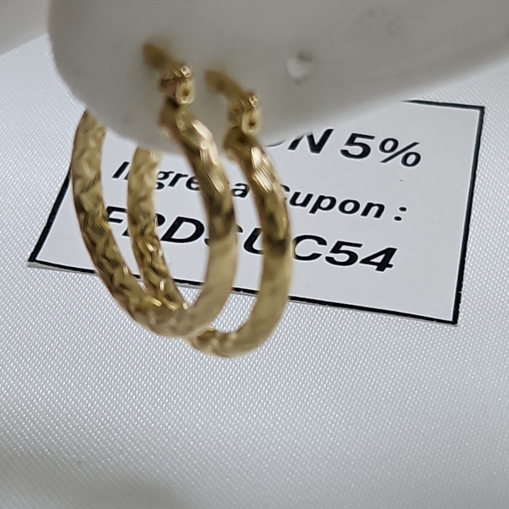ARETES ARRACADAS LABRADAS 14K 2.1 GR (NUEVO)