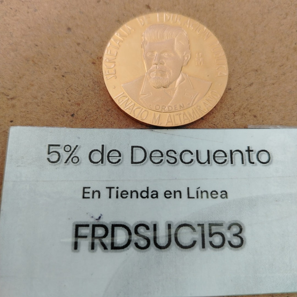 MEDALLA CONMEMORATIVA ORO 21 K 41.9 GRMS (SEMINUEVO)