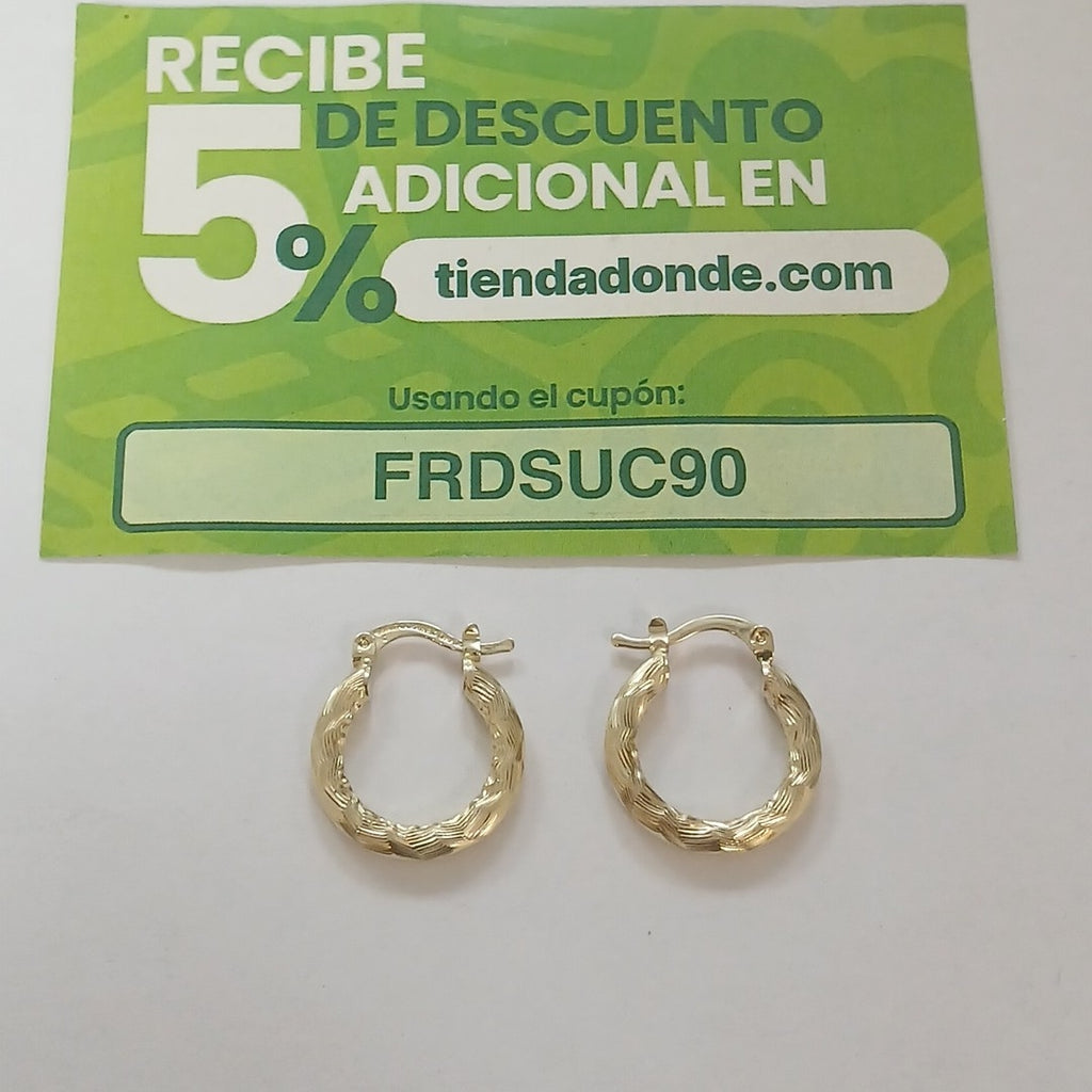 ARETES TEJIDO ARRACADAS ASTRIADAS 14K 2 GR (NUEVO)