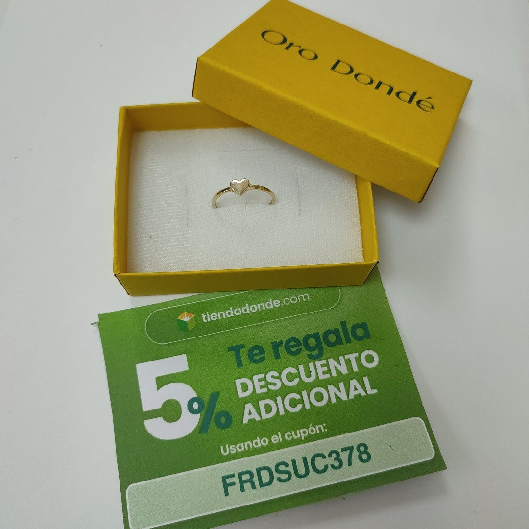 ANILLOS ANILLITO FIG CORAZON 10K TALLA 9 1.2 GR (NUEVO)
