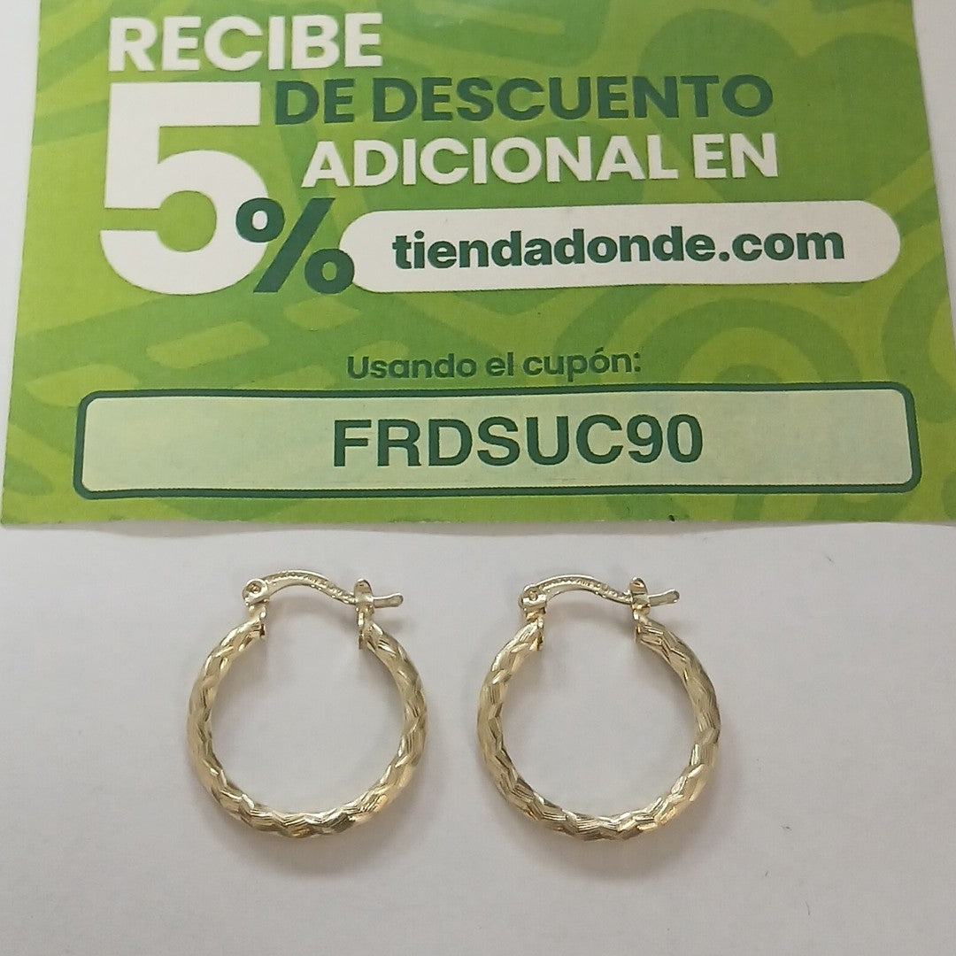 ARETES ARRACADAS LABRADAS 14K 2.1 GR (NUEVO)