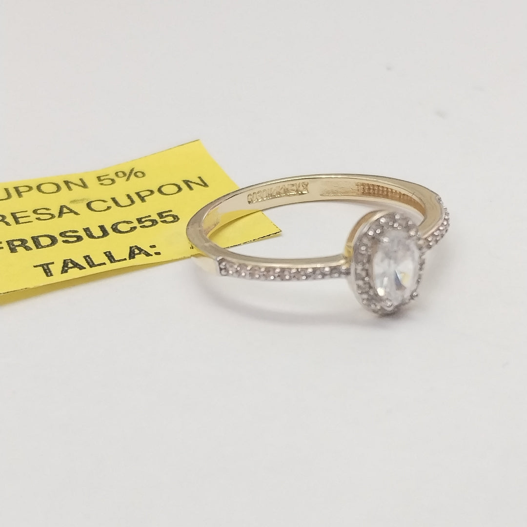 ANILLO ANILLITO C CIRCONIAS 14K 8.5 TALLA 2.1 GR (NUEVO)