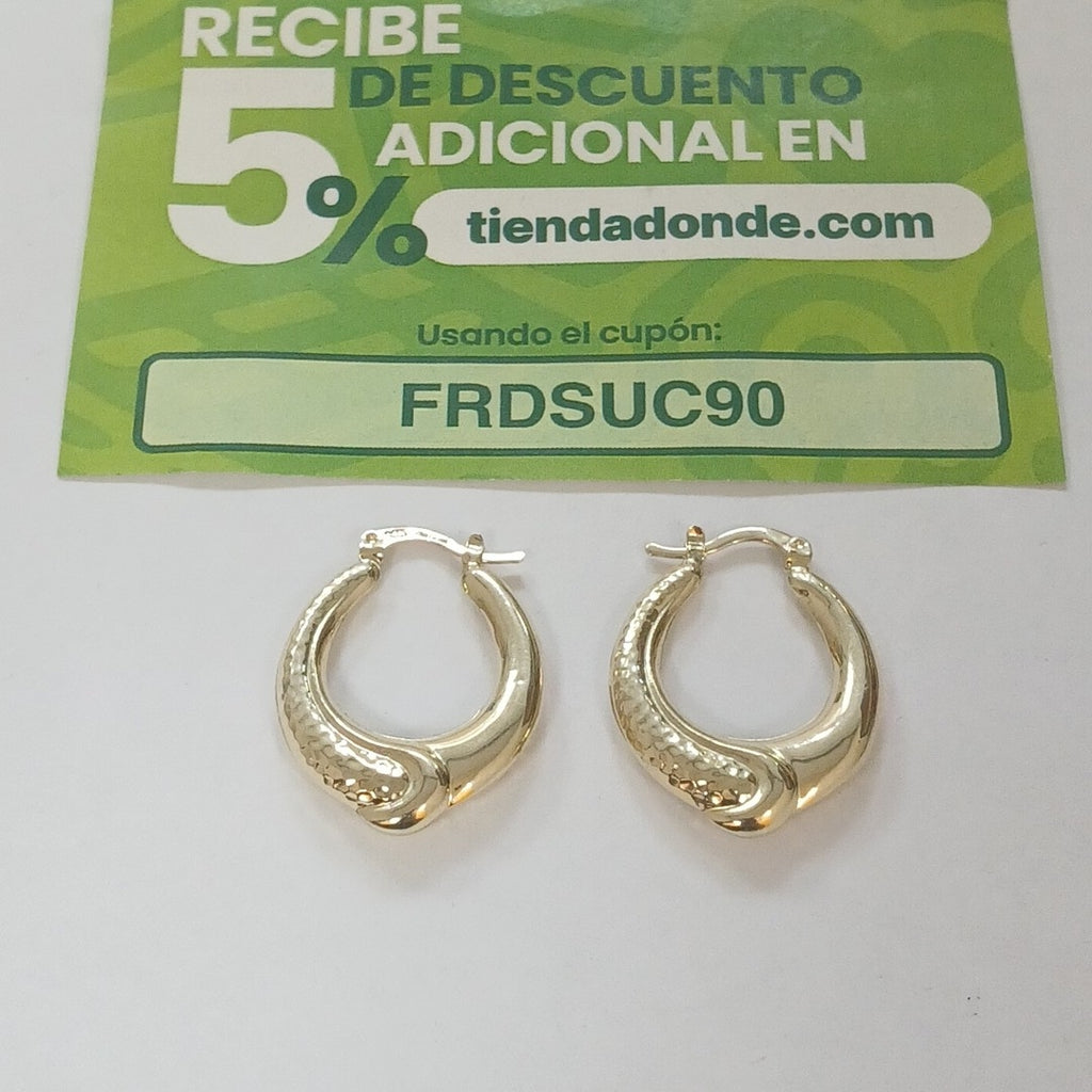 ARETES ARRACADAS ENTRELAZADAS 14K 2.5 GR (NUEVO)