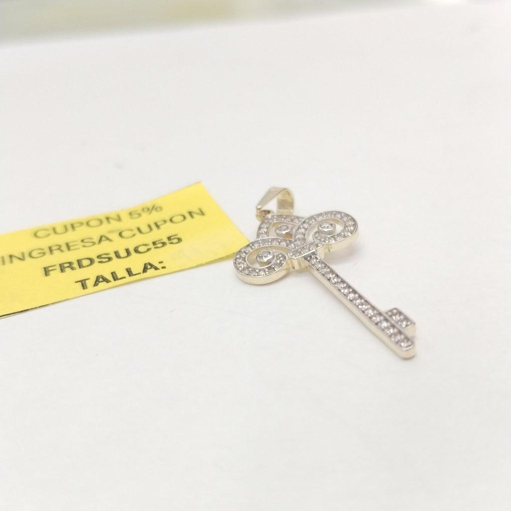 DIJE LLAVE C CIRCONIAS 14K 1.6 GR (NUEVO)