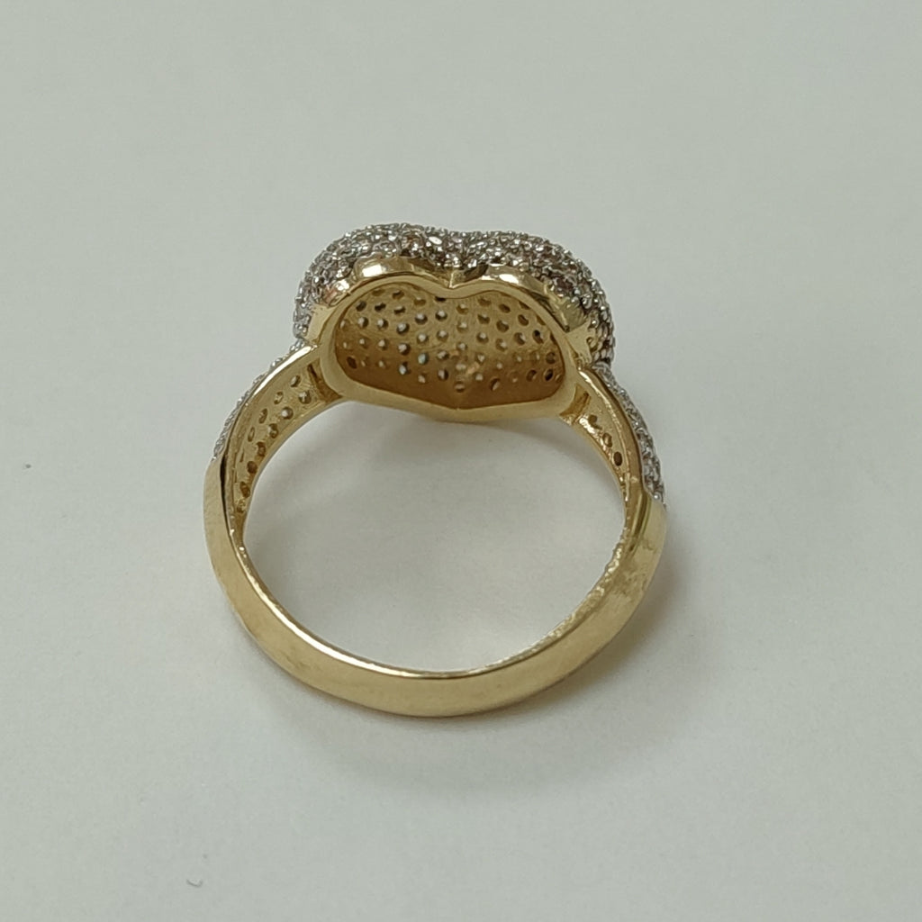 ANILLO ANILLITO CORAZON C CIRCONIAS 14K 7 TALLA 4.8 GR (NUEVO)