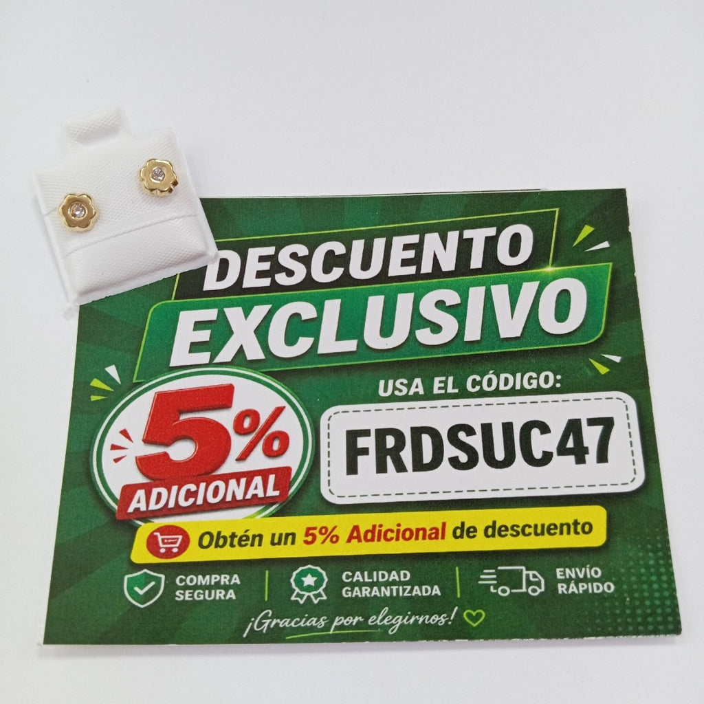 BROQUELES BROQUEL FIG FLOR C CIRCONIA 14K 0.2581 GR (NUEVO)