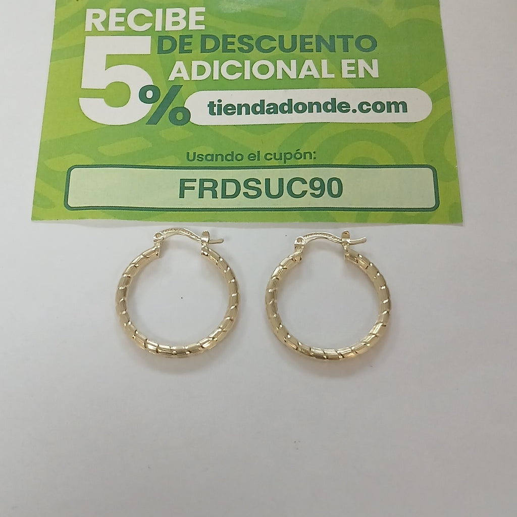 ARETES ARRACADAS LABRADAS 14K 3.2 GR (NUEVO)
