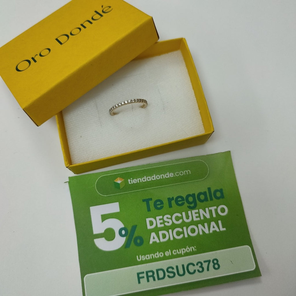 ANILLO ANILLITO CHURUMBELA C CIRCONIAS 14K 8.5 TALLA 2.1 GR (NUEVO)
