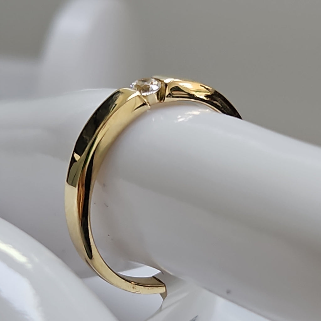 ANILLO ANILLITO SOLITARIO C CIRCONIA 14K 7 TALLA 2.7 GR (NUEVO)