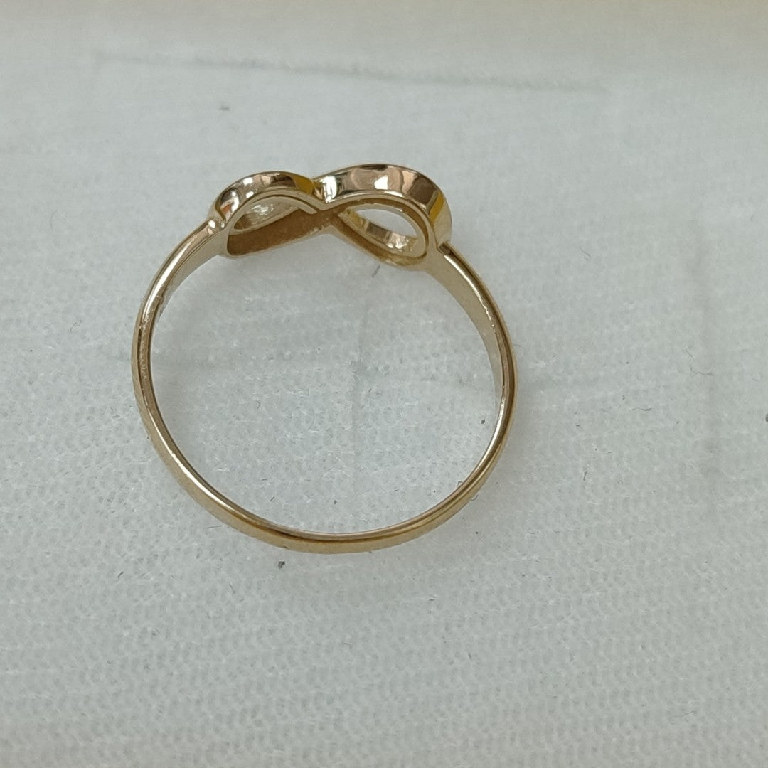ANILLO ANILLITO FIG INFINITO C CIRCONIAS 14K 7 TALLA 1.5 GR (NUEVO)