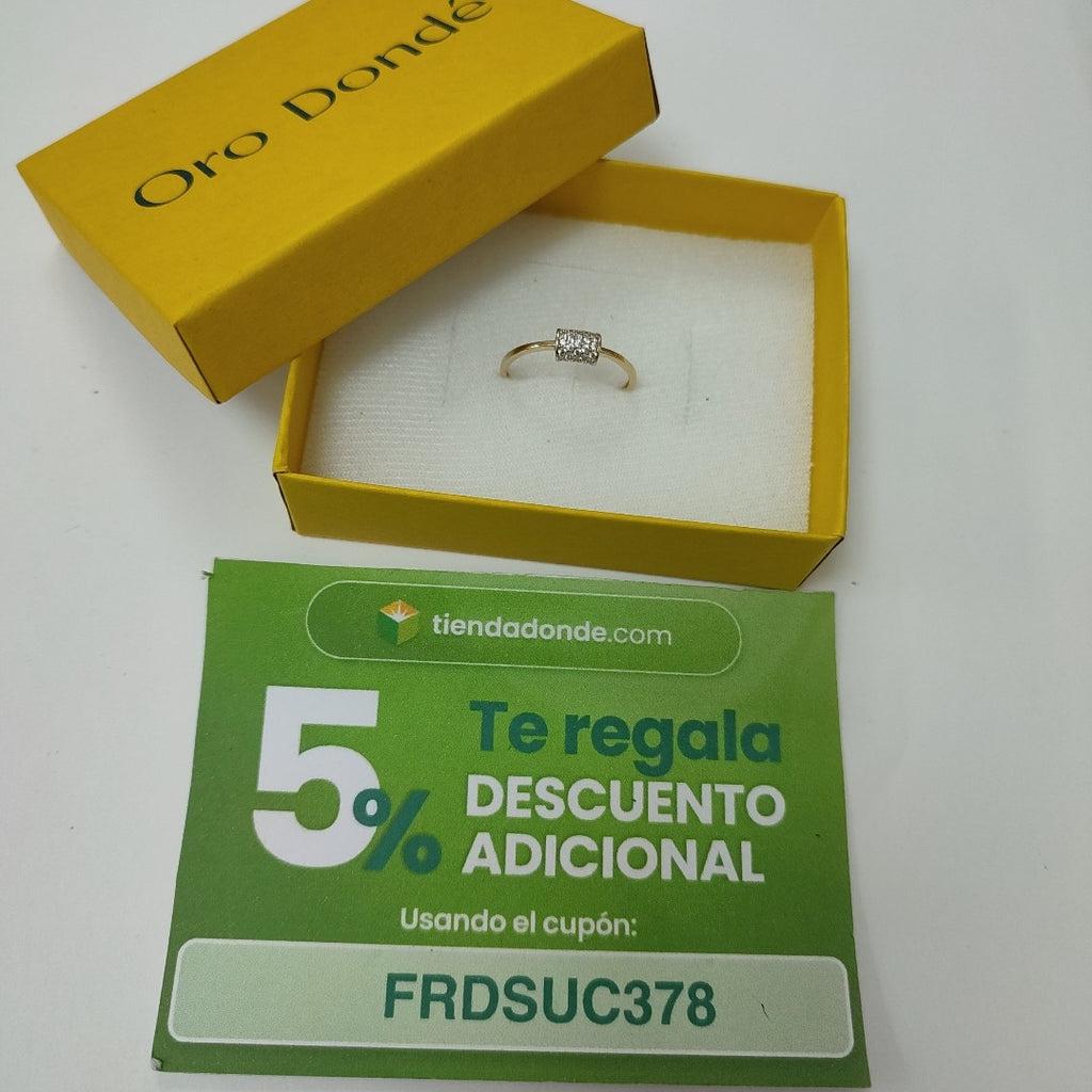 ANILLO ANILLITO C CIRCONIAS 14K 9 TALLA 1.5 GR (NUEVO)
