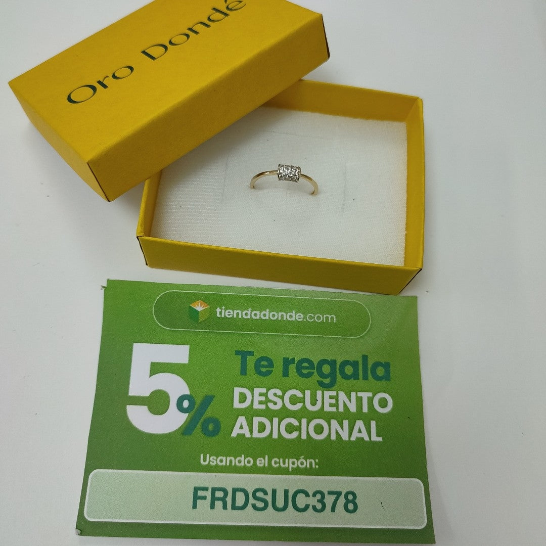 ANILLO ANILLITO C CIRCONIAS 14K 9 TALLA 1.5 GR (NUEVO)