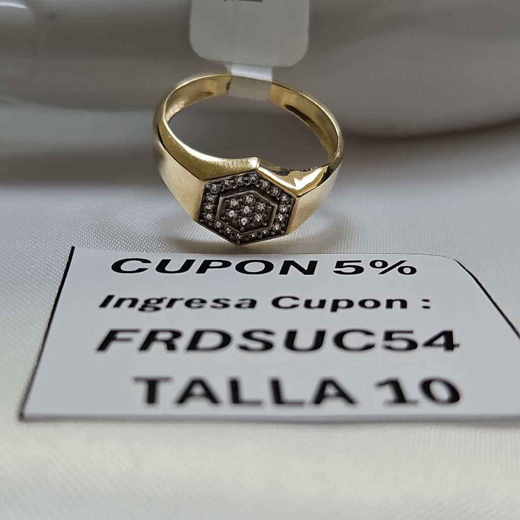 ANILLO C CIRCONIAS 14K 10 TALLA 3.8 GR (NUEVO)