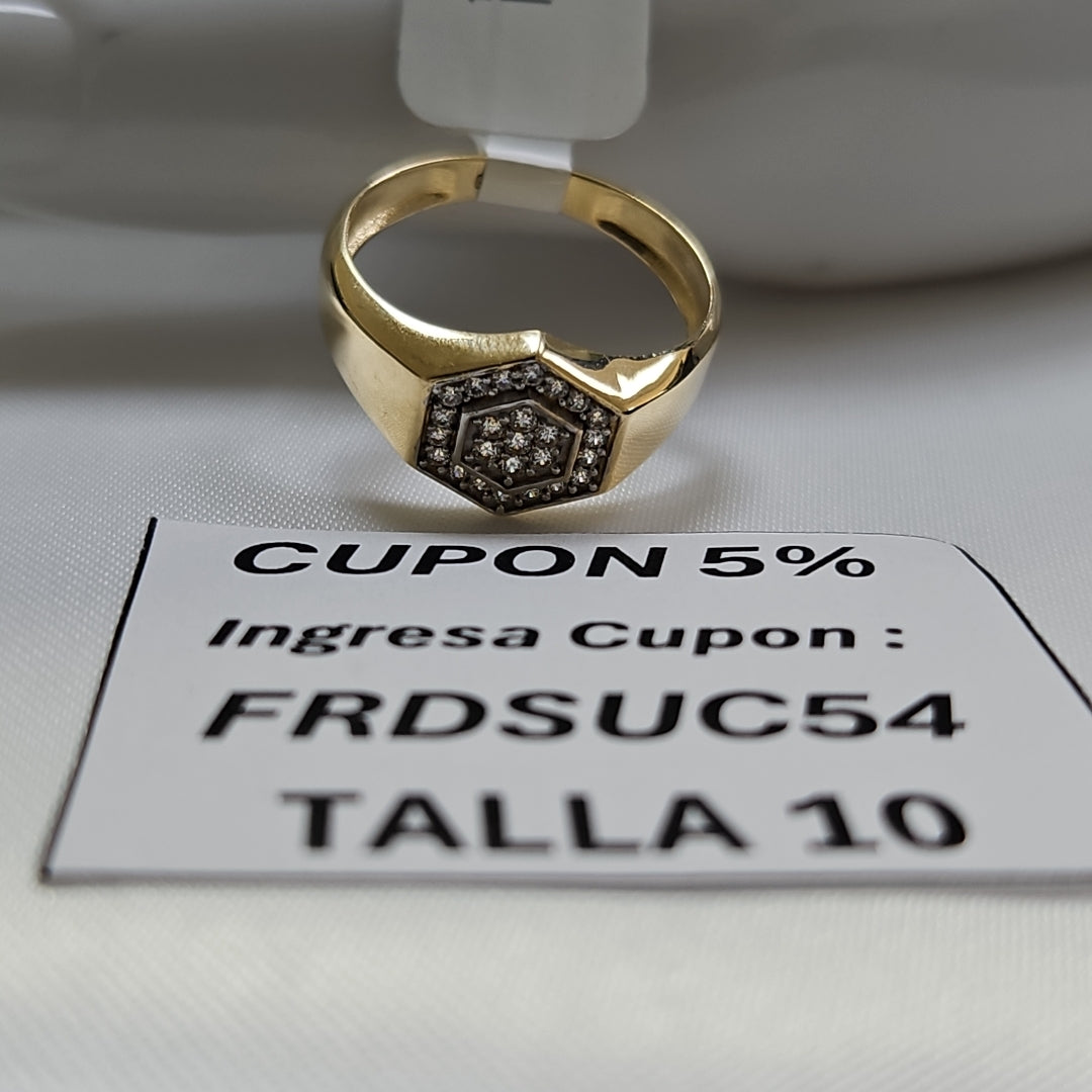 ANILLO C CIRCONIAS 14K 10 TALLA 3.8 GR (NUEVO)