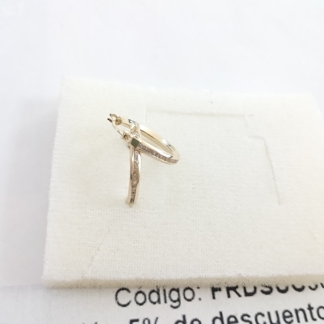 ARETES ARRACADAS CON CIRCONIAS 10K 1.8 GR (NUEVO)