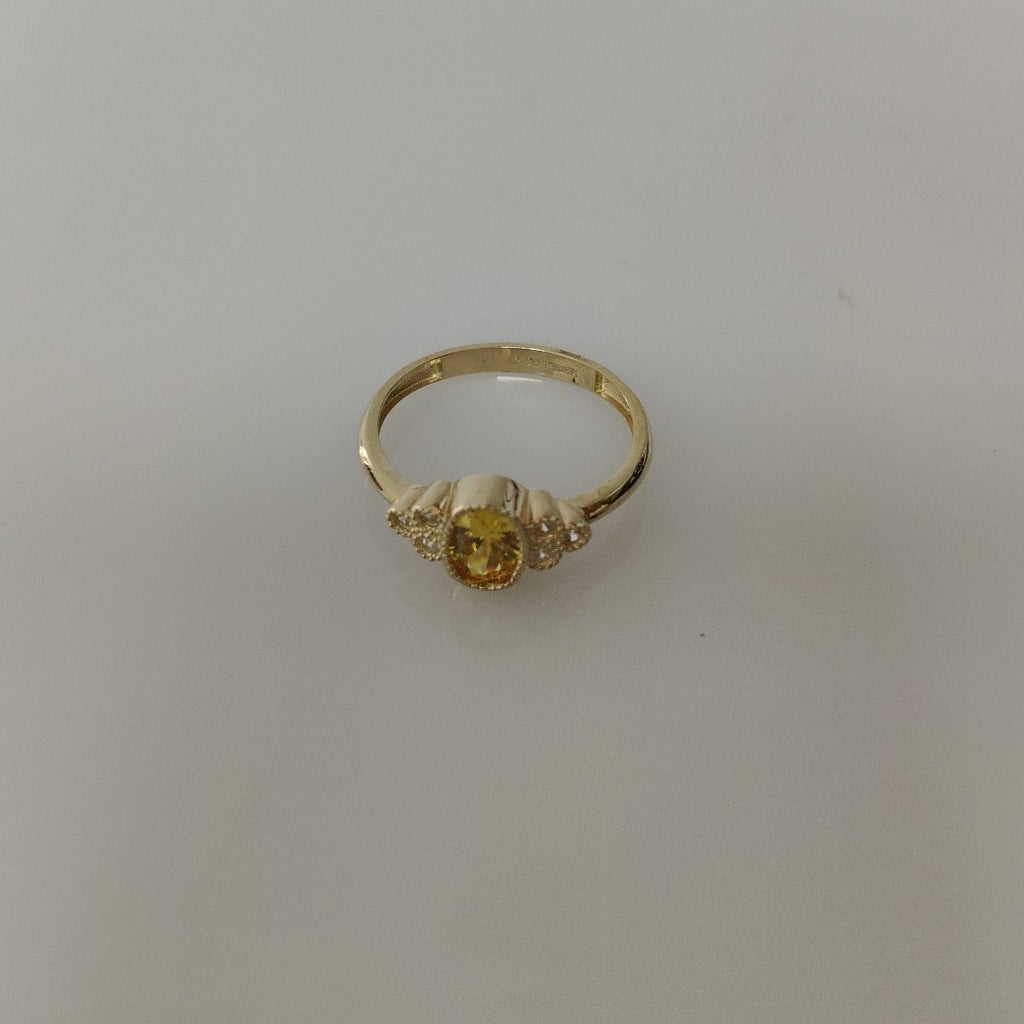 ANILLOS CON CIRCONIAS Y PIEDRA DE COLOR 14K TALLA 8 1.9 GR (NUEVO)
