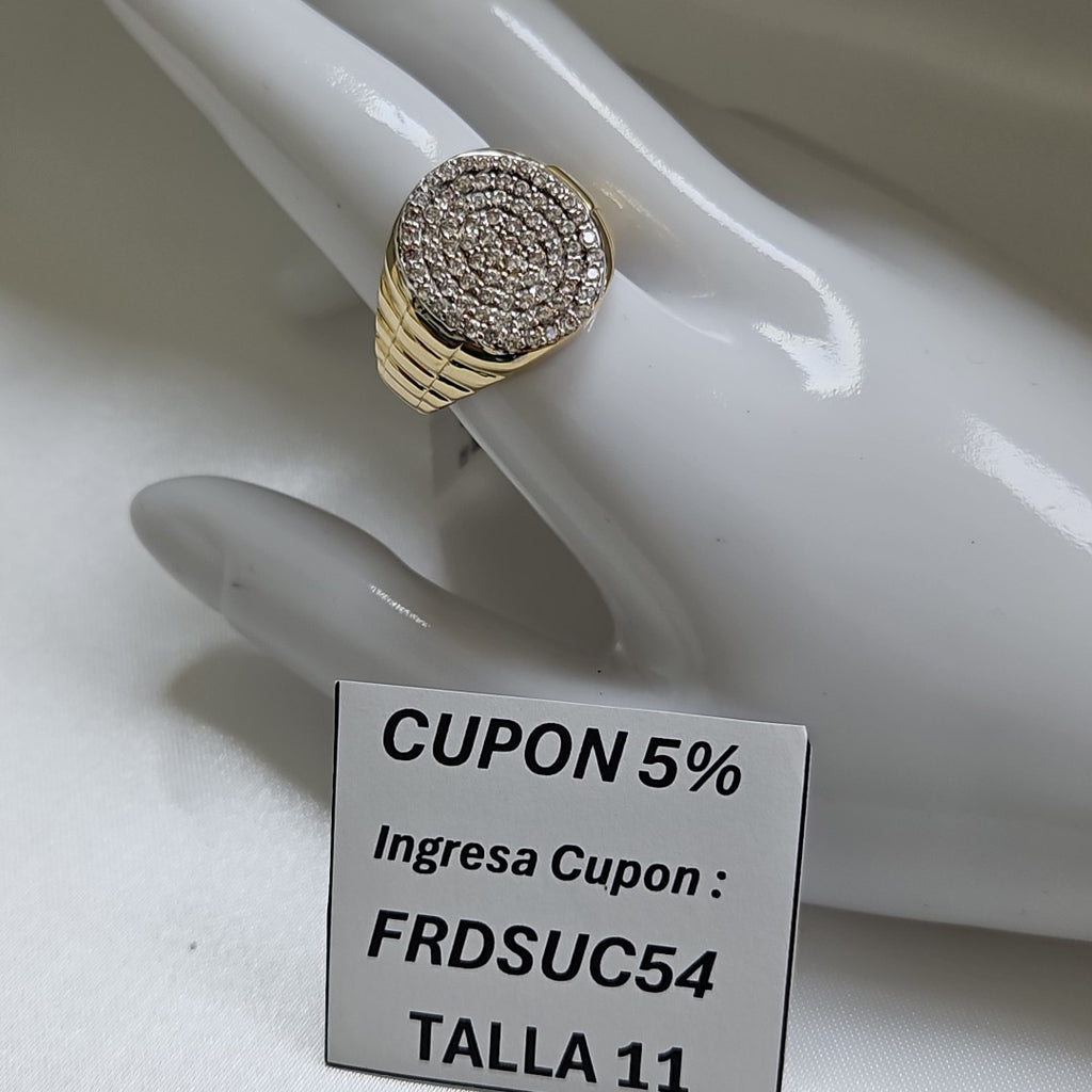 ANILLO C CIRCONIAS 14K 11 TALLA 8.4 GR (NUEVO)