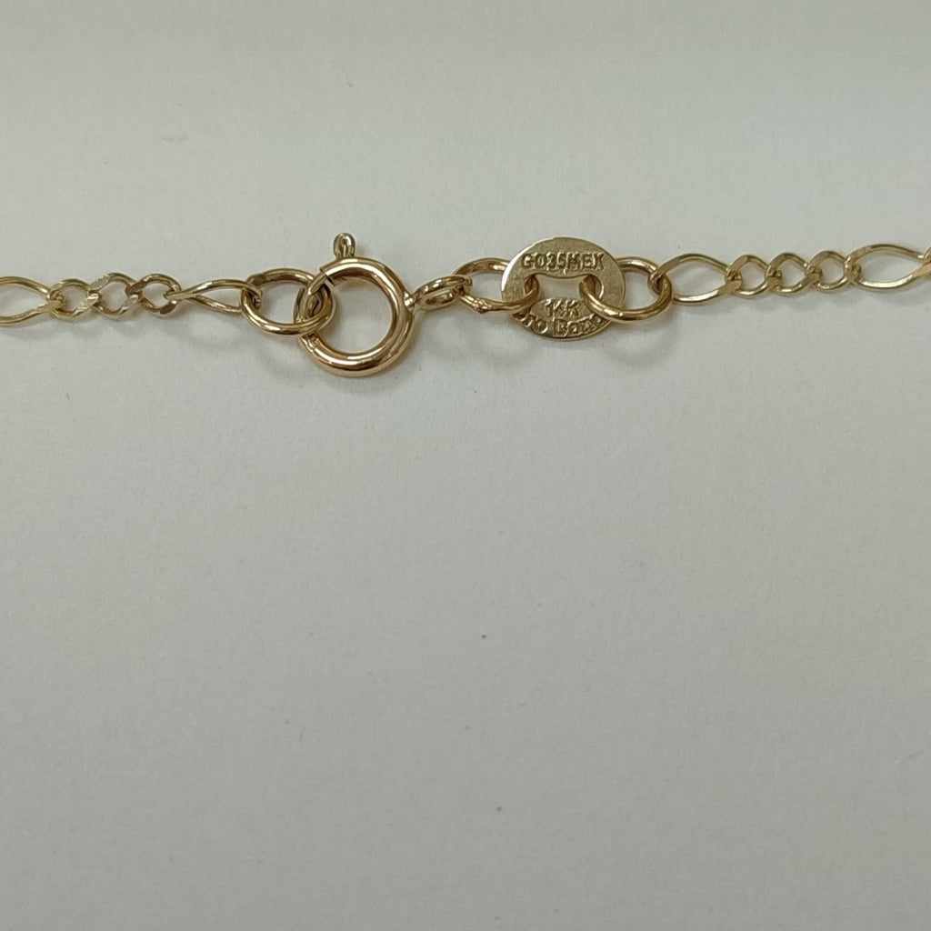 CADENA GARGANTILLA 3X1 CON ESFERAS COMBINADAS 14K 45 CM 3.1 GR (NUEVO)