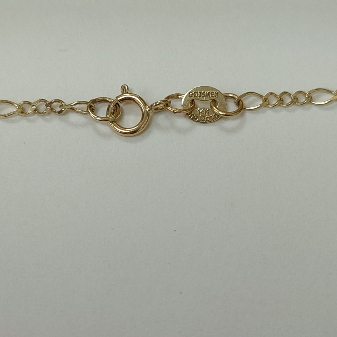 CADENA GARGANTILLA 3X1 CON ESFERAS COMBINADAS 14K 45 CM 3.1 GR (NUEVO)