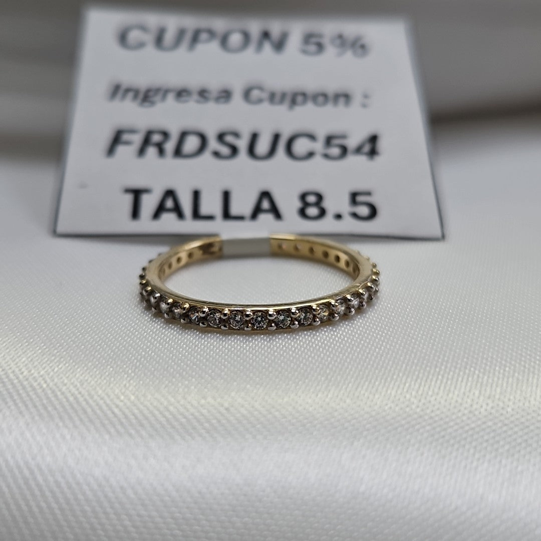 ANILLO ANILLITO CHURUMBELA C CIRCONIAS 14K 8.5 TALLA 2.1 GR (NUEVO)
