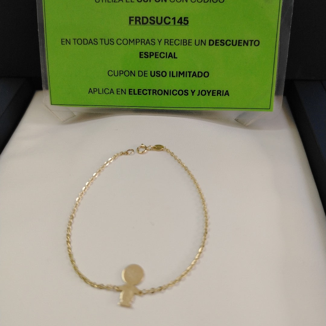 PULSERA TEJIDO ESPECIAL FIG NIÑO 14K 18 CM 1.4 GR (NUEVO)