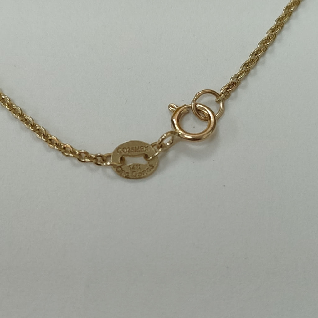 CADENA TEJIDO GARGANTILLA ESPECIAL C FLORES 14K 45 CM 2.9 GR (NUEVO)