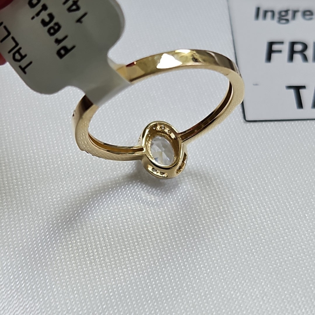 ANILLO ANILLITO C CIRCONIAS 14K 8.5 TALLA 2.2 GR (NUEVO)