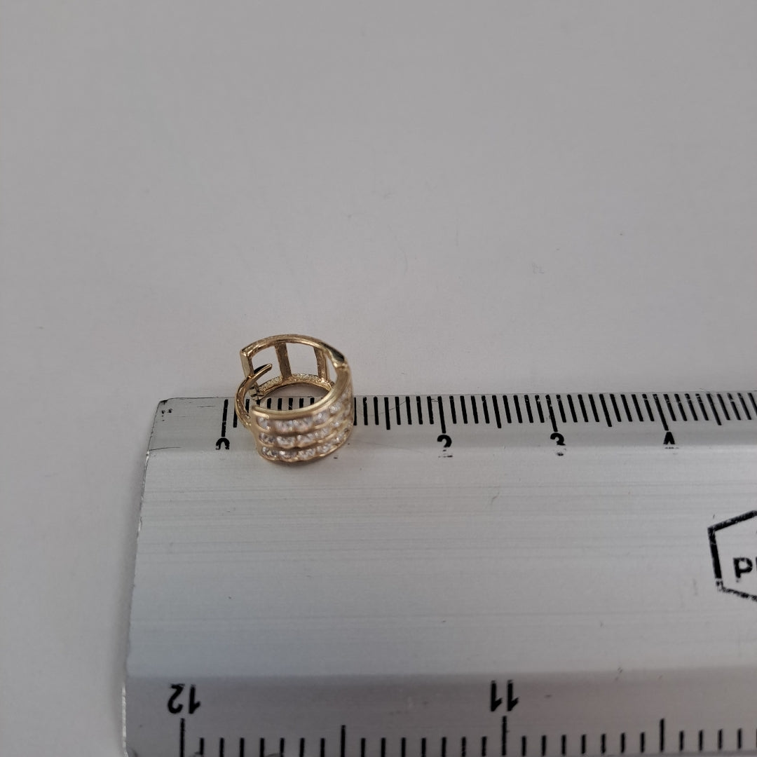 ARETES HUGGIES C CIRCONIA 14K 2.2 GR (NUEVO)