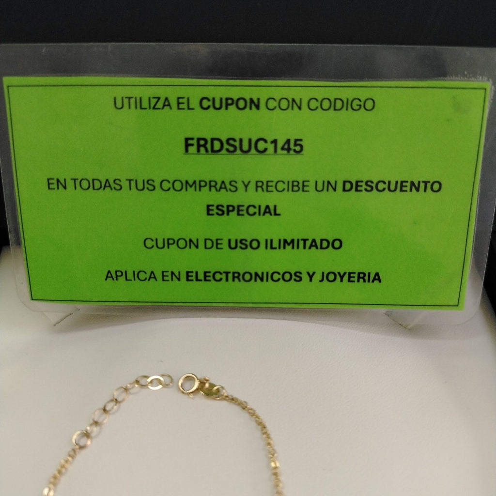PULSERA ESPECIAL CON CORAZONES CONBINADOS 14K 18 CM 1.7 GR (NUEVO)