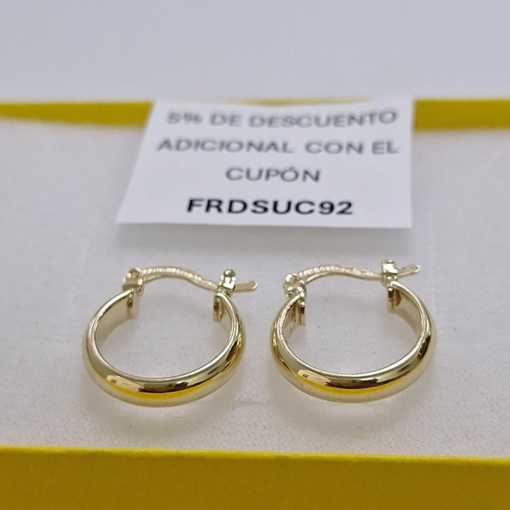 ARETES ARRACADA LISA 14K 1.7 GR (NUEVO)