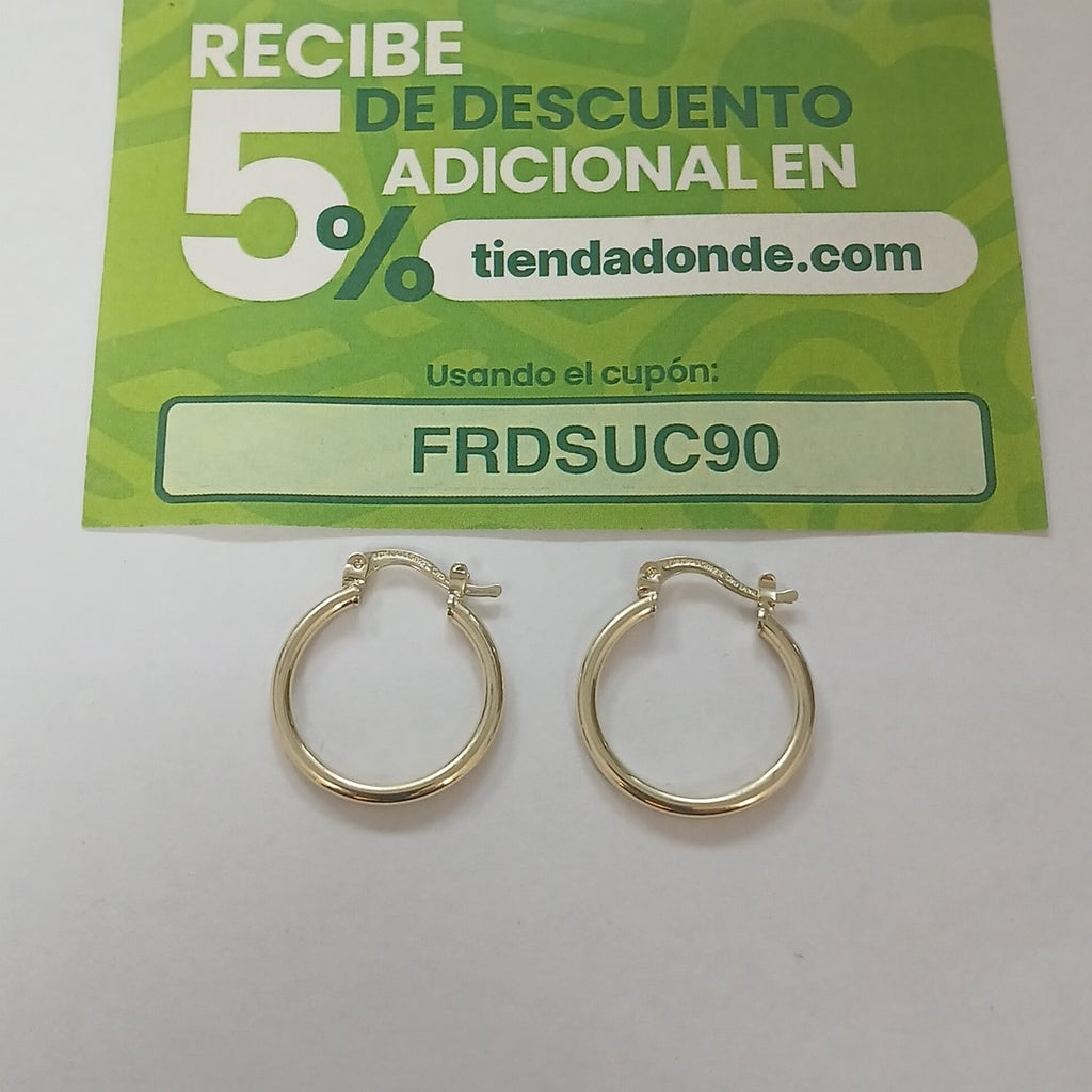 ARETES TEJIDO ARRACADAS LISAS 14K 1.2 GR (NUEVO)