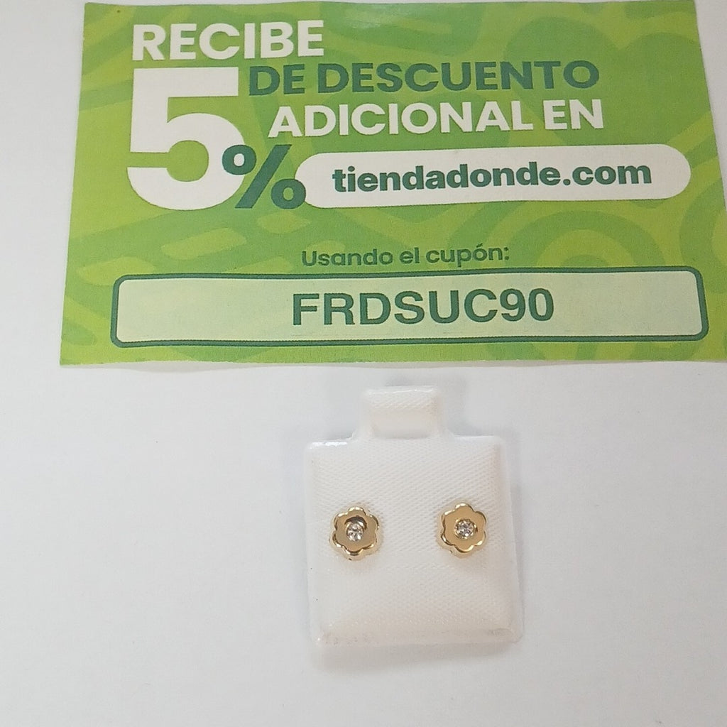 BROQUELES BROQUEL FIG FLOR C CIRCONIA 14K 0.2581 GR (NUEVO)