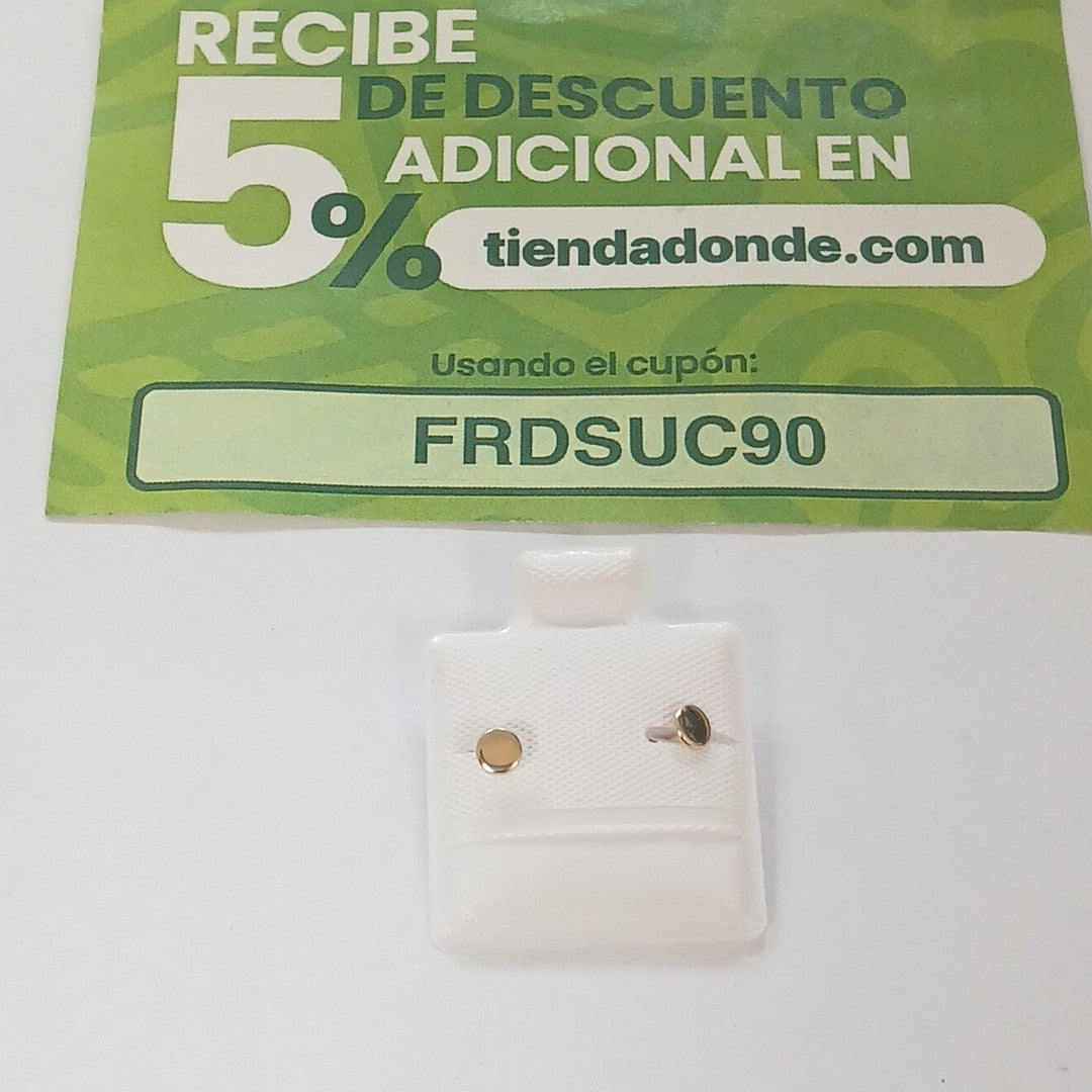 BROQUELES BROQUEL FIG TAPON REDONDO 14K 0.1408 GR (NUEVO)