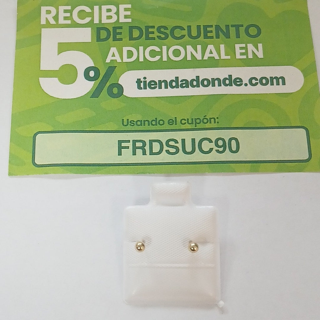 BROQUELES BROQUEL FIG ESFERA 14K 0.1408 GR (NUEVO)