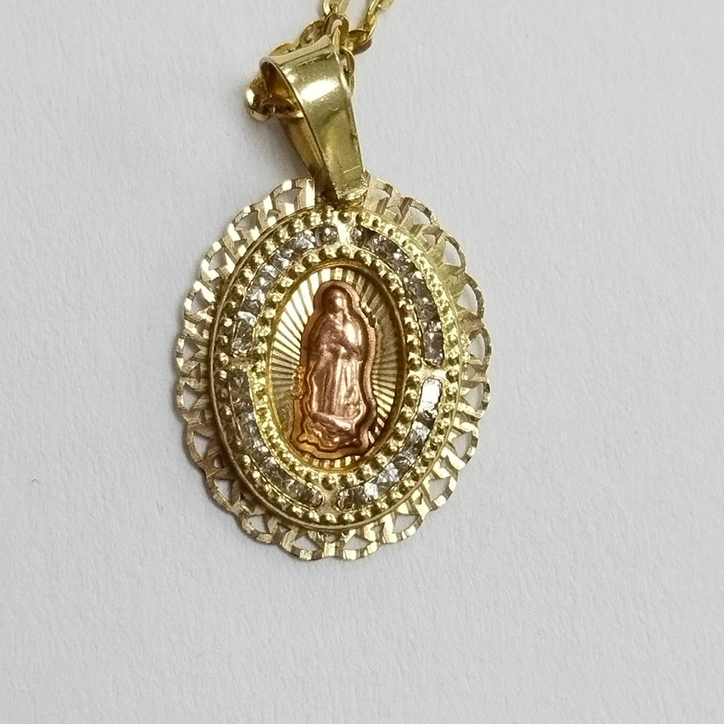 CADENA, MEDALLA RELIGIOSA ORO 10 K 1.2 GRMS (SEMINUEVO)