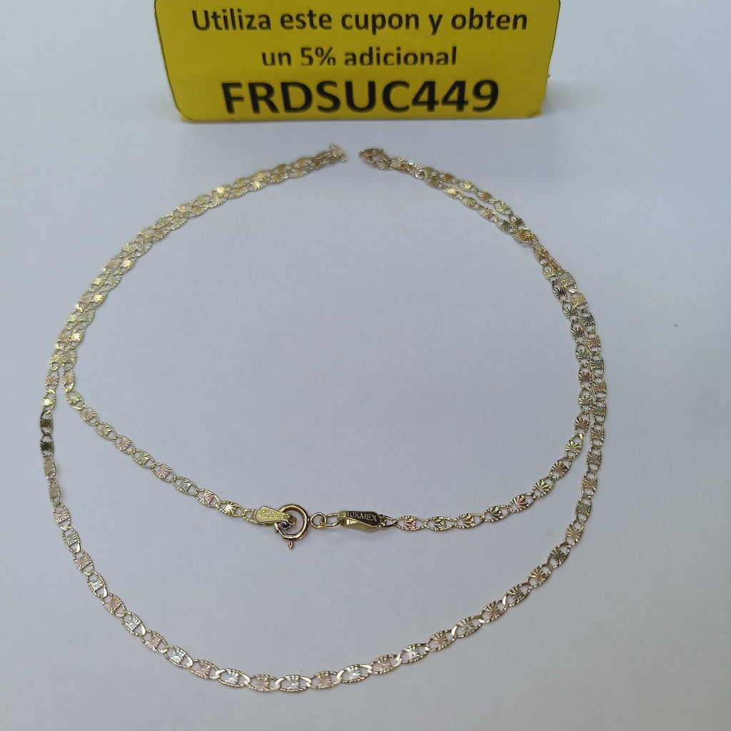 CADENAS TEJIDO GUCHI ORO 10K 55 CM 2.9 GR (NUEVO)