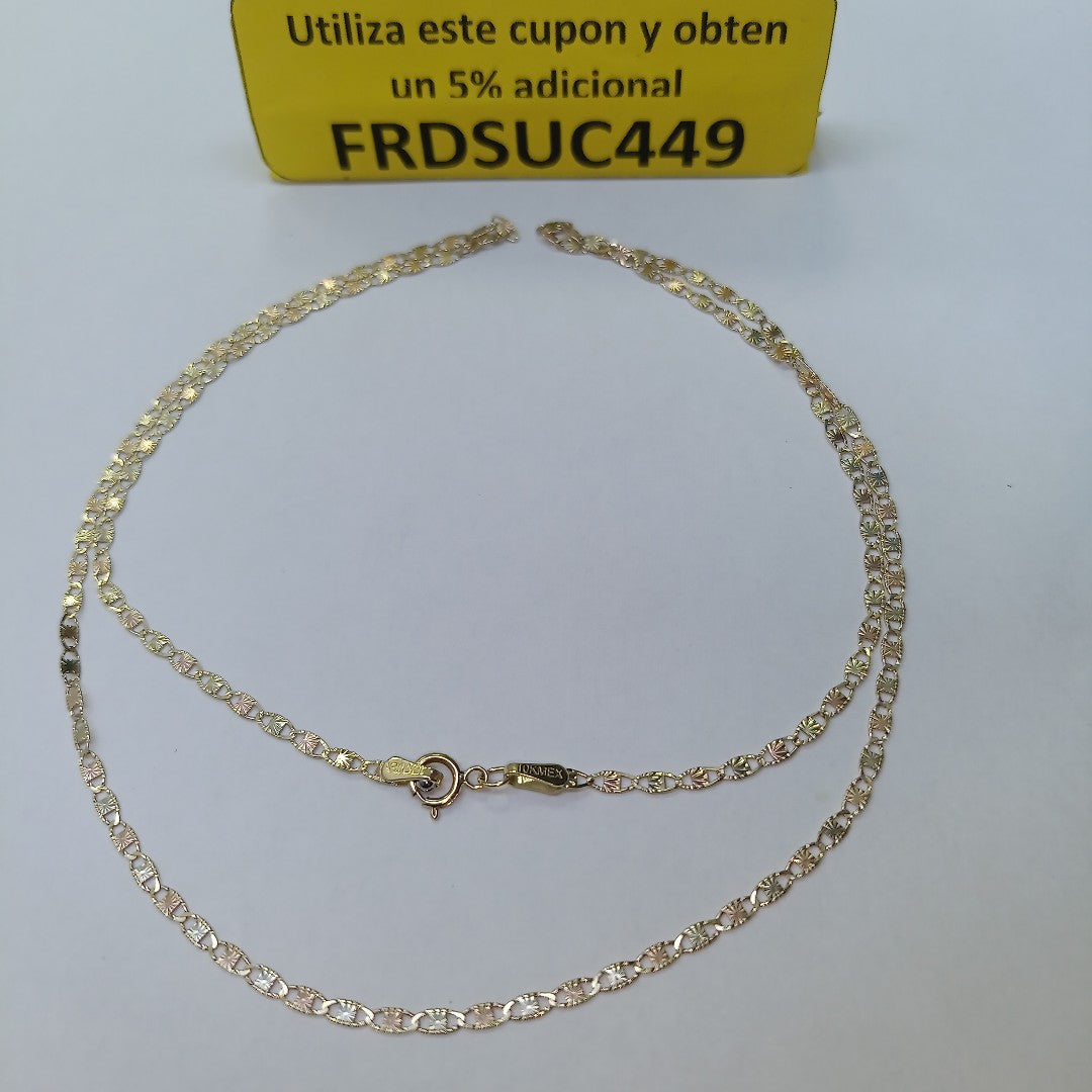 CADENAS TEJIDO GUCHI ORO 10K 55 CM 2.9 GR (NUEVO)