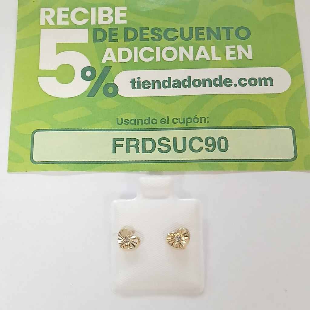 BROQUELES BROQUEL FIG CORAZON C CIRCONIA 14K 0.2603 GR (NUEVO)