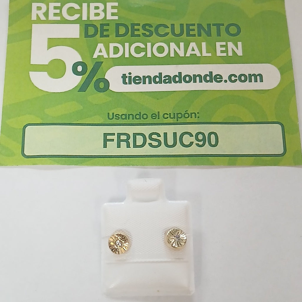 BROQUELES BROQUEL FIG BOTON C CIRCONIA 14K 0.2916 GR (NUEVO)