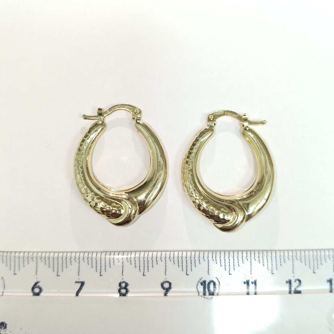ARETES ARRACADAS ENTRELAZADAS 14K 2.5 GR (NUEVO)