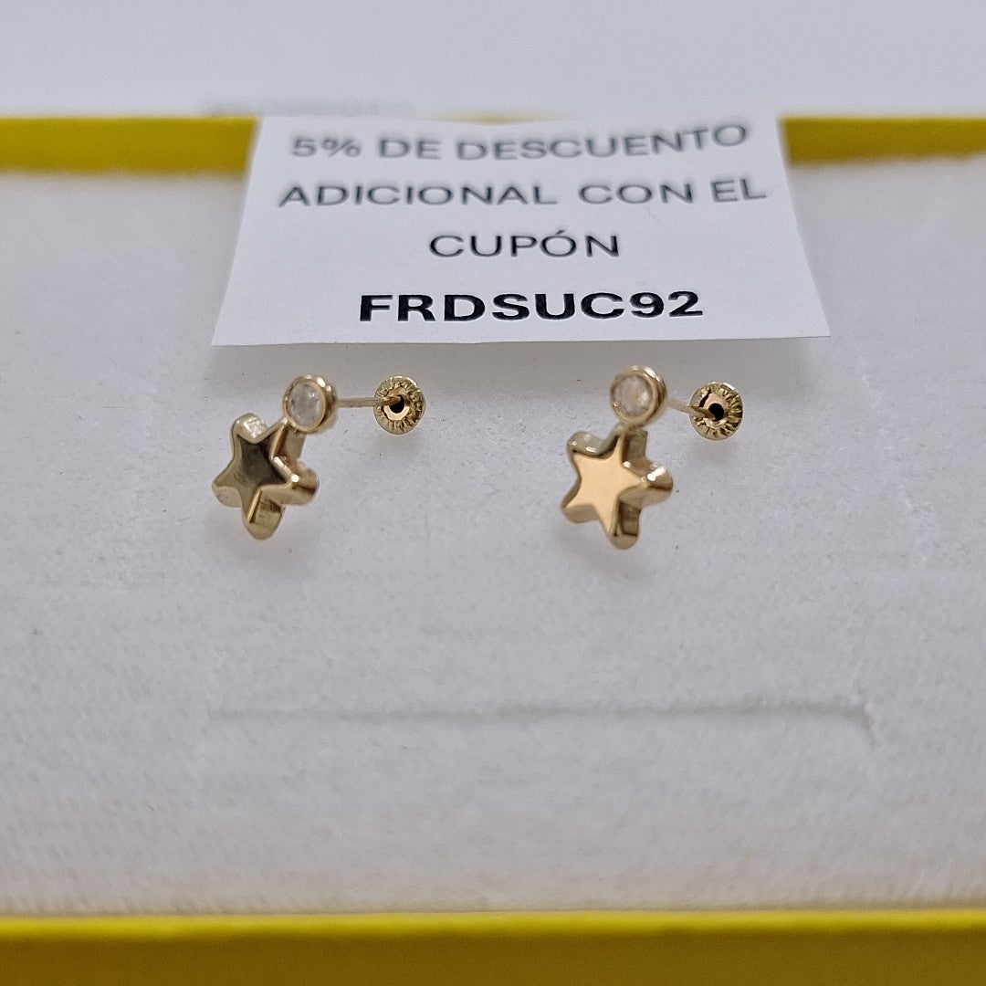BROQUELES BROQUEL FIG ESTRELLA C CIRCONIA 14K 0.2603 GR (NUEVO)