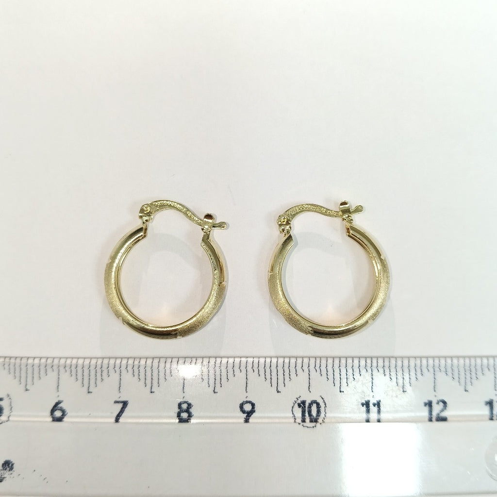 ARETES TEJIDO ARRACADA SATINADA 14K 2.5 GR (NUEVO)