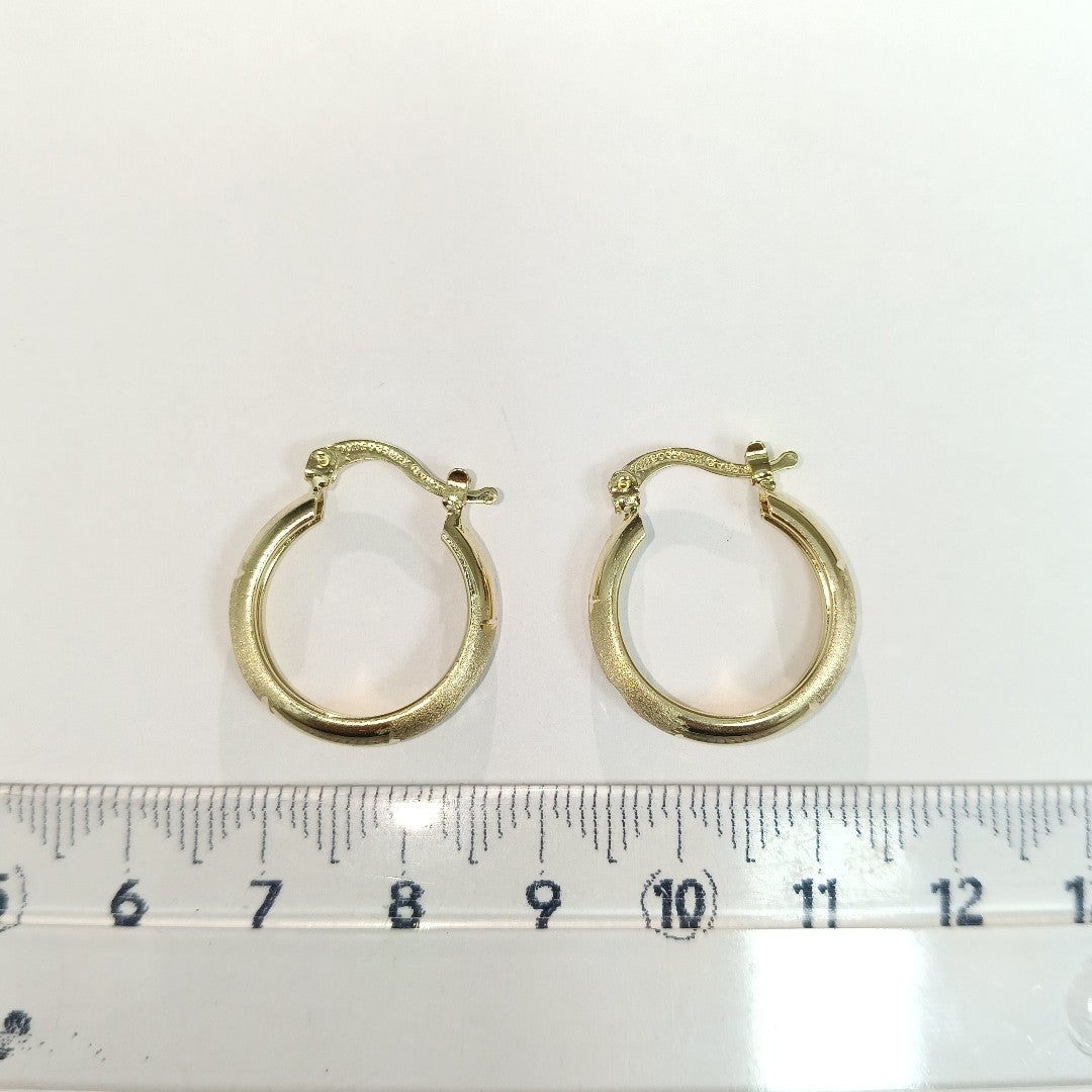 ARETES TEJIDO ARRACADA SATINADA 14K 2.5 GR (NUEVO)